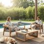 Lawn sofas - Olefin teak and rope outdoor lounge - SBH3 - BALINAISA