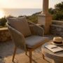 Lawn armchairs - Teak chair with gray straps - CHT22 - BALINAISA
