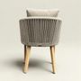 Lawn armchairs - Teak chair with gray straps - CHT22 - BALINAISA
