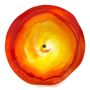 Floral decoration - Red-Orange large (18 cm) swirling outdoor glass flower on a 50 cm stainless steel stem - CARNEOL GLASS