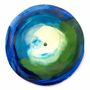 Floral decoration - Large size glass flower for outdoor use in dark blue-green colour with 1 meter stainless steel stem - CARNEOL GLASS