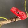 Floral decoration - Small Glass Flower For Outside In Red-Black On Flexible Stem - CARNEOL GLASS
