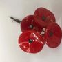 Floral decoration - Small Glass Flower For Outside In Red-Black On Flexible Stem - CARNEOL GLASS