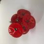 Floral decoration - Small Glass Flower For Outside In Red-Black On Flexible Stem - CARNEOL GLASS