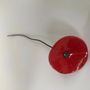 Floral decoration - Small Glass Flower For Outside In Red-Black On Flexible Stem - CARNEOL GLASS