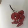 Floral decoration - Small Glass Flower For Outside In Red-Black On Flexible Stem - CARNEOL GLASS