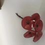 Floral decoration - Small Glass Flower For Outside In Red-Black On Flexible Stem - CARNEOL GLASS