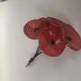 Floral decoration - Small Glass Flower For Outside In Red-Black On Flexible Stem - CARNEOL GLASS