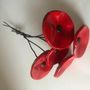 Floral decoration - Small Red Glass Flower For Outside On Flexible Stem - CARNEOL GLASS