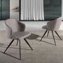 Chaises - Chaise de table à manger rembourrée en tissu gris - ANGEL CERDÁ