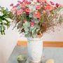 Floral decoration - Round small flower for outdoor use in transparent, red - CARNEOL GLASS