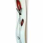 Horloges - Horloge murale tulipe avec tulipes rouge-orange 10x41 cm - CARNEOL GLASS