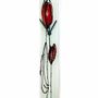 Horloges - Horloge murale tulipe avec tulipes rouge-orange 6x41 cm - CARNEOL GLASS