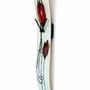 Horloges - Horloge murale tulipe avec tulipes rouge-orange 6x41 cm - CARNEOL GLASS