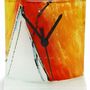 Clocks - Geometry orange-white table clock in size 12x14 cm - CARNEOL GLASS