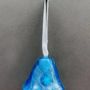 Other Christmas decorations - Large metal dark blue glass bell on elegant ribbon hanger - CARNEOL GLASS