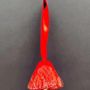 Other Christmas decorations - Large transparent-red glass bell on elegant ribbon hanger - CARNEOL GLASS