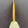 Other Christmas decorations - Small white-gold glass bell on elegant ribbon hanger - CARNEOL GLASS