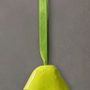 Other Christmas decorations - Glass bell on elegant ribbon hanger in applegreen colour - CARNEOL GLASS