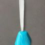 Other Christmas decorations - Large size glass bell on elegant ribbon hanger in turqouise colour - CARNEOL GLASS