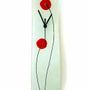 Horloges - Horloge murale Poppy blanc-rouge 10x41 cm - CARNEOL GLASS
