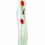 Horloges - Horloge murale Poppy blanc-rouge 10x41 cm - CARNEOL GLASS