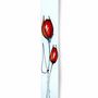 Clocks - Tulip wall clock with red-orange tulips 10x70 cm - CARNEOL GLASS