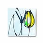 Clocks - Tulip wall clock with yellow-green tulips 13x13 cm - CARNEOL GLASS