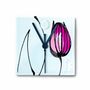 Clocks - Tulip wall clock with fuscia tulips 13x13 cm - CARNEOL GLASS
