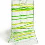 Vases - Small transparent vase with applegreen-green stripes in 8x13 cm - CARNEOL GLASS