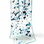 Vases - Petit vase transparent 8x13 cm à pois bleu clair-bleu foncé - CARNEOL GLASS
