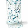 Vases - Small 8x13 cm transparent vase with light blue-white spots - CARNEOL GLASS