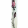 Horloges - Horloge murale tulipe avec tulipes fuscia 6x41 cm - CARNEOL GLASS