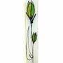 Horloges - Horloge murale tulipe avec tulipes jaune-vert 6x41 cm - CARNEOL GLASS