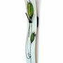 Horloges - Horloge murale tulipe avec tulipes jaune-vert 6x41 cm - CARNEOL GLASS