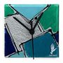 Horloges - Horloge murale Patchwork bleu foncé-argent 13x13 cm - CARNEOL GLASS