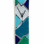 Clocks - Patchwork Dark Blue-Silver Wall clock 10x41 cm - CARNEOL GLASS