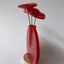 Vases - Round vase set, red colour 13 cm - CARNEOL GLASS