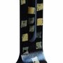 Vases - Vase noir 14x36 cm à carreaux dorés - CARNEOL GLASS