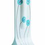 Vases - Vase blanc 14x36 cm à motif coquelicot noir-turquoise - CARNEOL GLASS