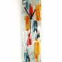 Horloges - Horloge murale Amazonas orange-argenté 10x41 cm - CARNEOL GLASS