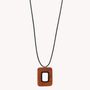 Bijoux - Collier long pendentif rectangulaire - Cannelle - NATURE BIJOUX