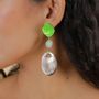 Jewelry - Post earrings with facetted jade - Combava - NATURE BIJOUX
