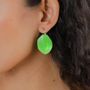 Bijoux - Boucles d'oreilles dormeuses vert agrume - Combava - NATURE BIJOUX