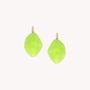 Bijoux - Boucles d'oreilles dormeuses vert agrume - Combava - NATURE BIJOUX
