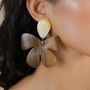 Jewelry - Big clip earrings wood flower - Fioria - NATURE BIJOUX