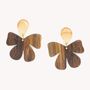 Jewelry - Big clip earrings wood flower - Fioria - NATURE BIJOUX