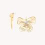 Bijoux - Boucles d'oreilles mini créoles fleur nacre dorée - Fioria - NATURE BIJOUX