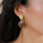 Bijoux - Boucles d'oreilles poussoir pétale bois de roblès - Fioria - NATURE BIJOUX