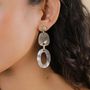 Bijoux - Boucles d'oreilles poussoir top perle fluorite - Fluorite - NATURE BIJOUX